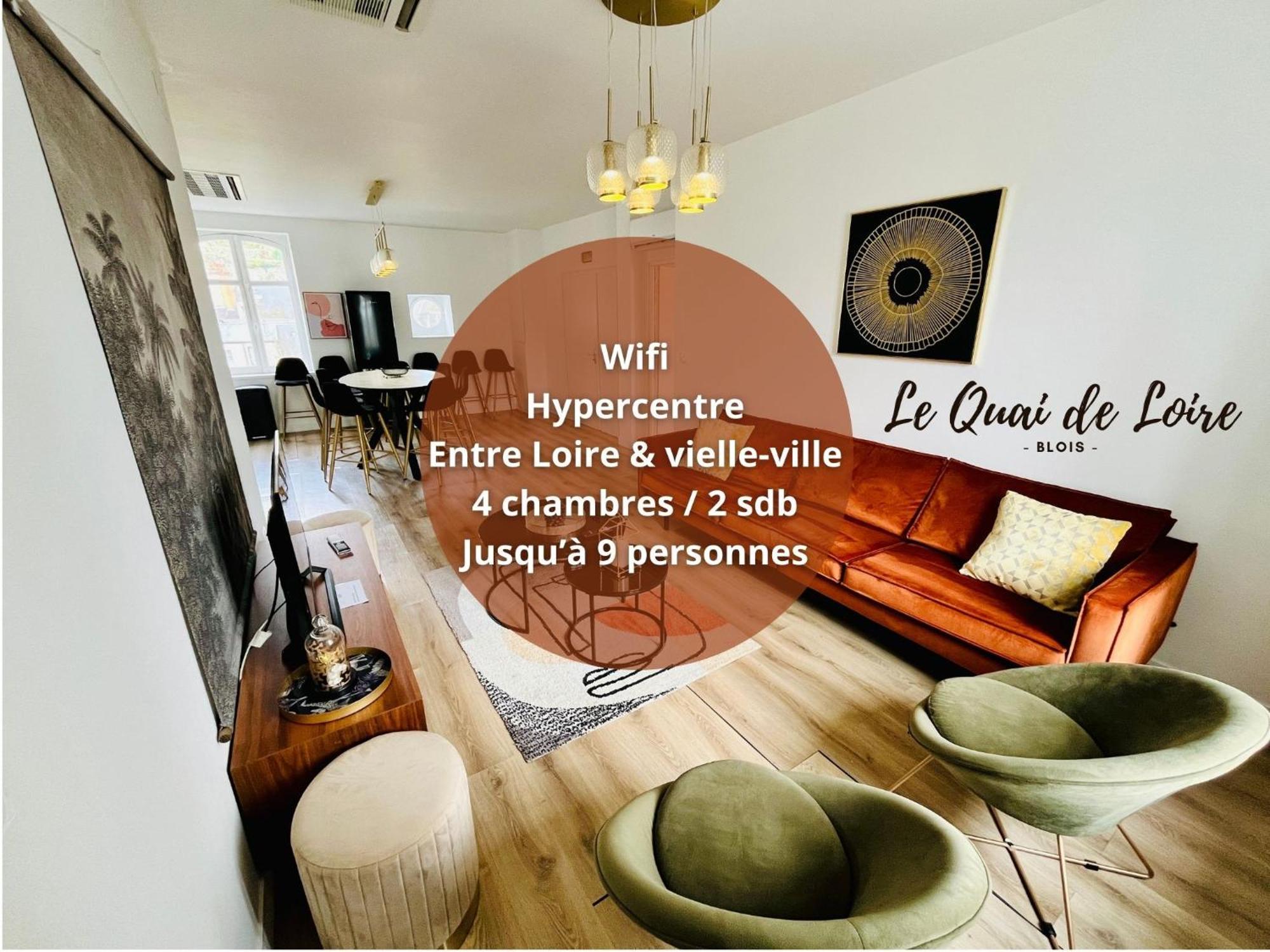 Vue Loire, Hypercentre, Spacieux, Familial, Climatise, Le Quai De Loire Apartman Blois Kültér fotó